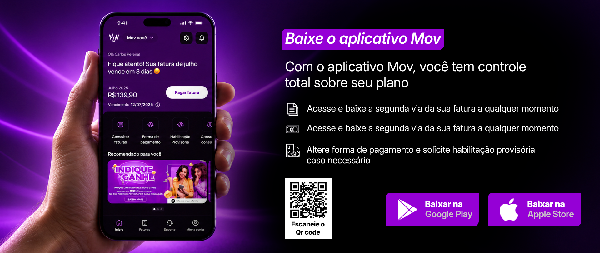Baixe o app da Mov